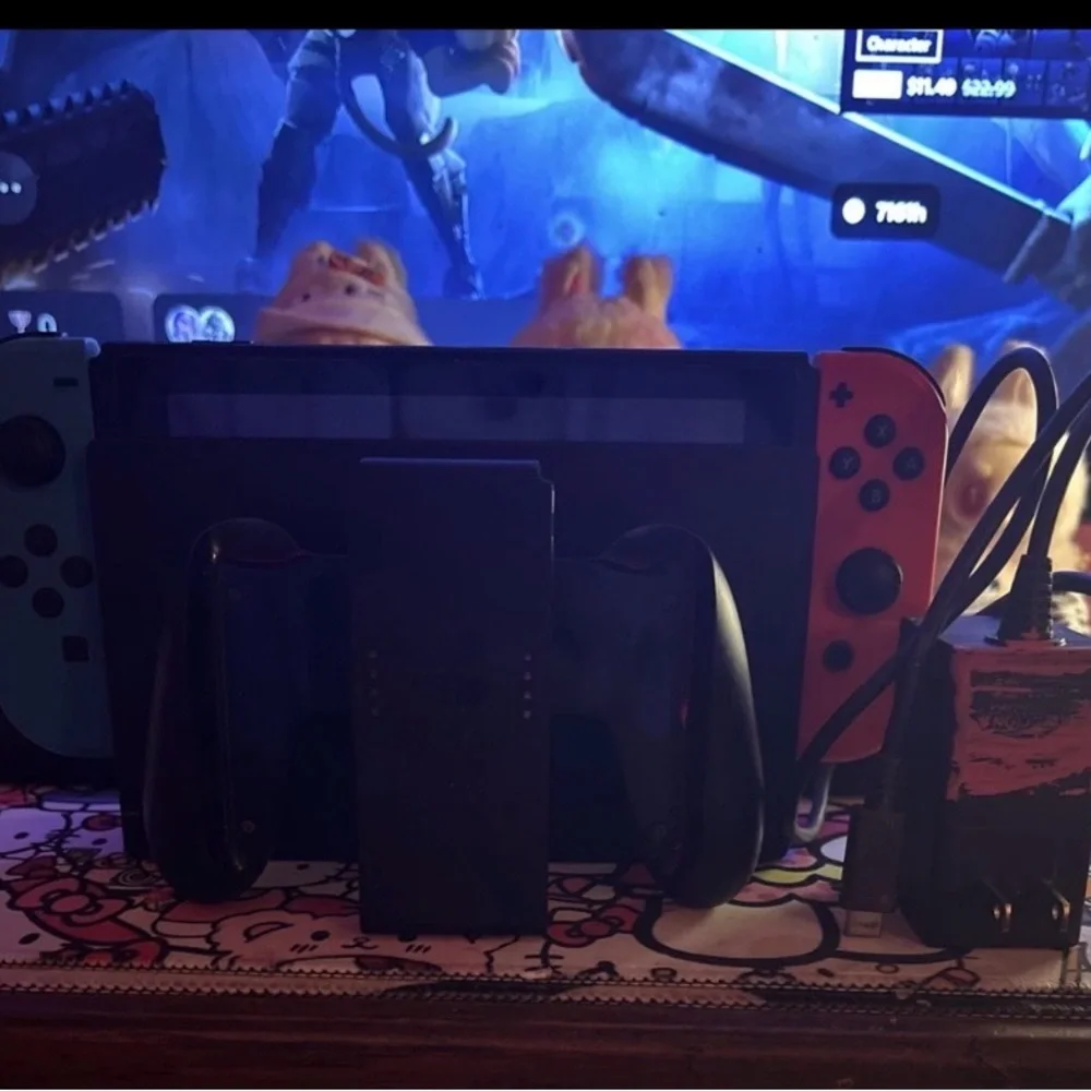 Nintendo Switch Console with Blue and Orange Joy-Con